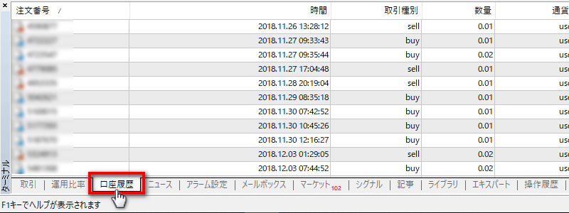 MT4-年間取引履歴