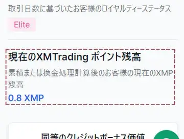 XMポイント残高が表示される