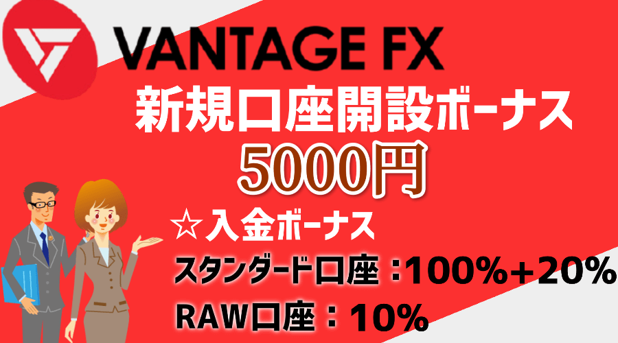 VANTAGE FXボーナスキャンペーン｜最大100万5千円!