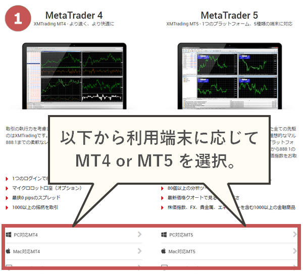 MT4MT5ダウンロードページ