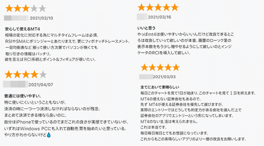 M4アプリ口コミ(App Store)PC