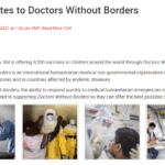 国境なき医師団にワクチン寄付