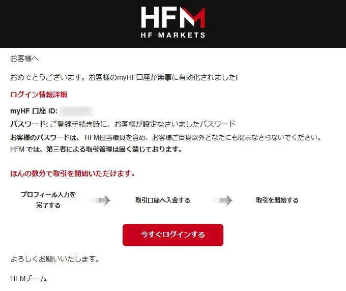 HFM(HotForex)登録メールアドレスの認証3