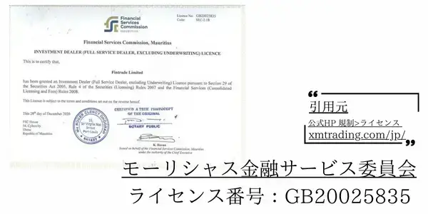 モーリシャス金融サービス委員会(FSC)ライセンス