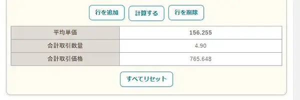 計算結果が表示-PC版