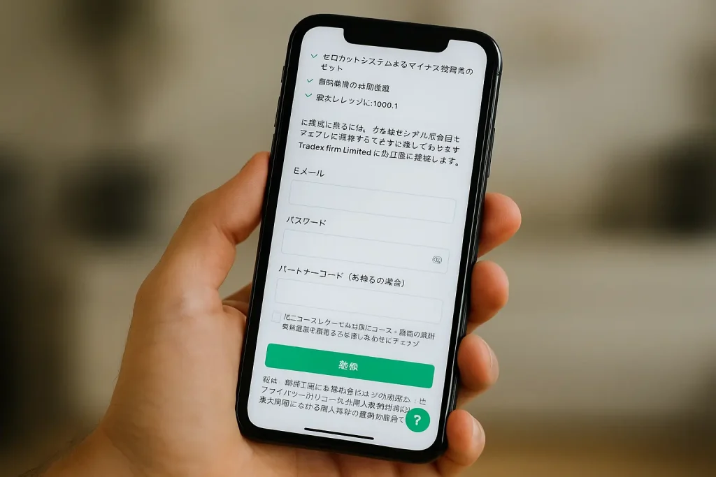 スマホでパートナーコードの入力